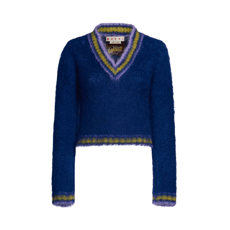 Marni Long-Sleeve V Neck Sweater 'Royal'