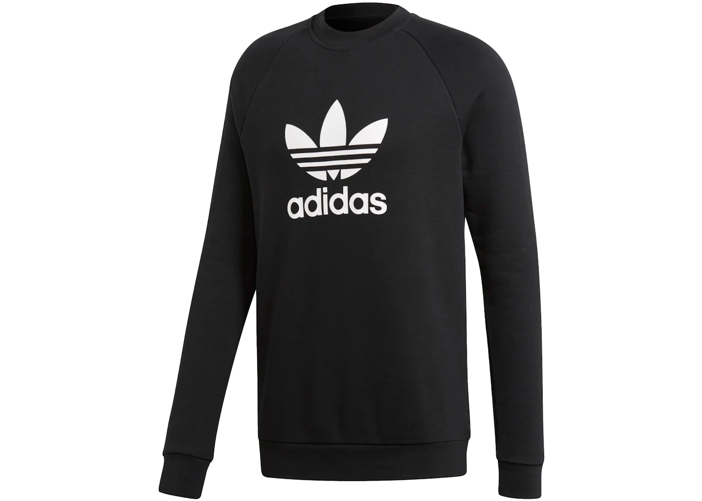 adidas Trifoil Warm-Up Crew Sweatshirt Black/White