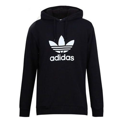 adidas originals Trefoil s Casual Sports hooded Pullover Black