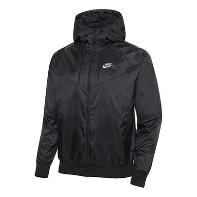 Nike Sports Zipper hooded Windproof Jacket Black