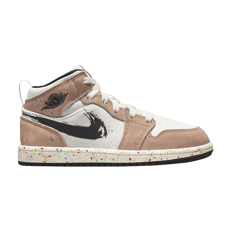 Air Jordan 1 Mid SE PS 'Brushstroke Paint Splatter'