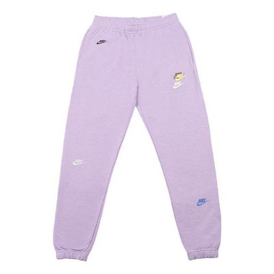 Men's Nike Multi-Color Embroidered Logo Sports Pants/Trousers/Joggers Purple