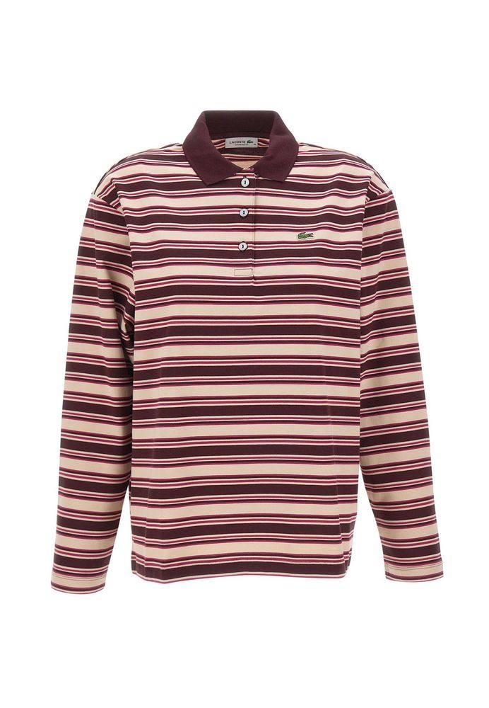 Lacoste Striped Long-Sleeve Polo Shirt