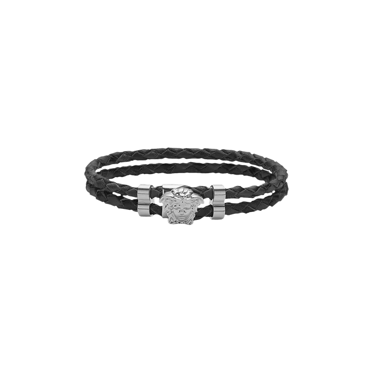 Versace Leather Medusa Bracelet 'Black'