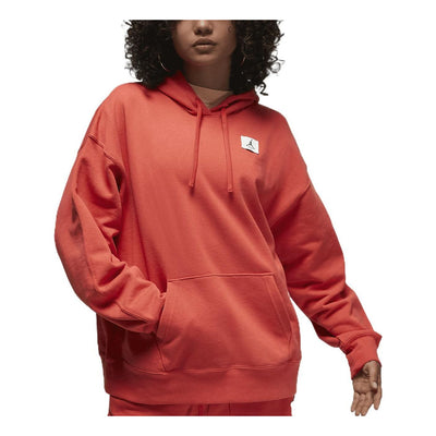 (WMNS) Air Jordan Flight Fleece Pullover Hoodie 'Red'