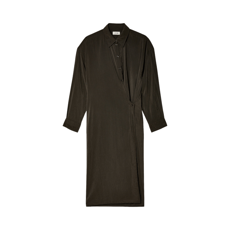 Lemaire Straight Collar Twisted Dress 'Dark Espresso'