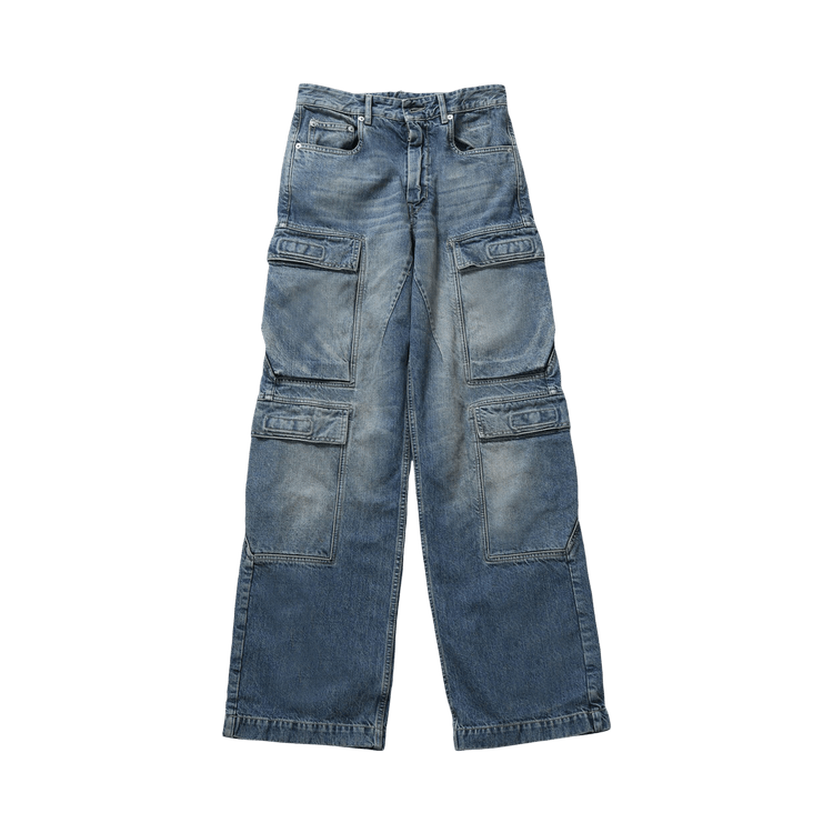 Rick Owens DRKSHDW Denim Double Cargo Jeans 'Washed Indigo'