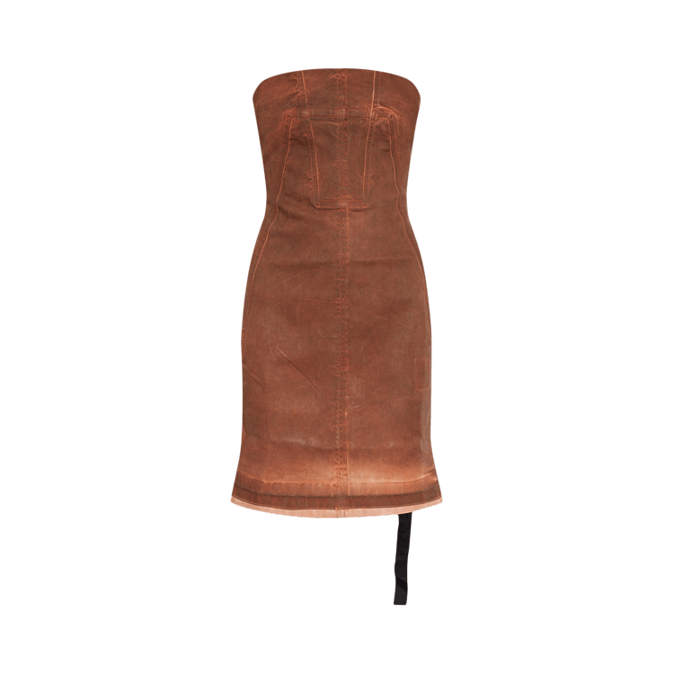 Rick Owens DRKSHDW Splintered Denim Bustier Dress 'Terra'