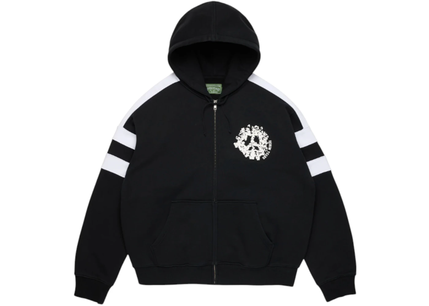 Denim Tears Denim U Paneled Zip Hoodie Black/White