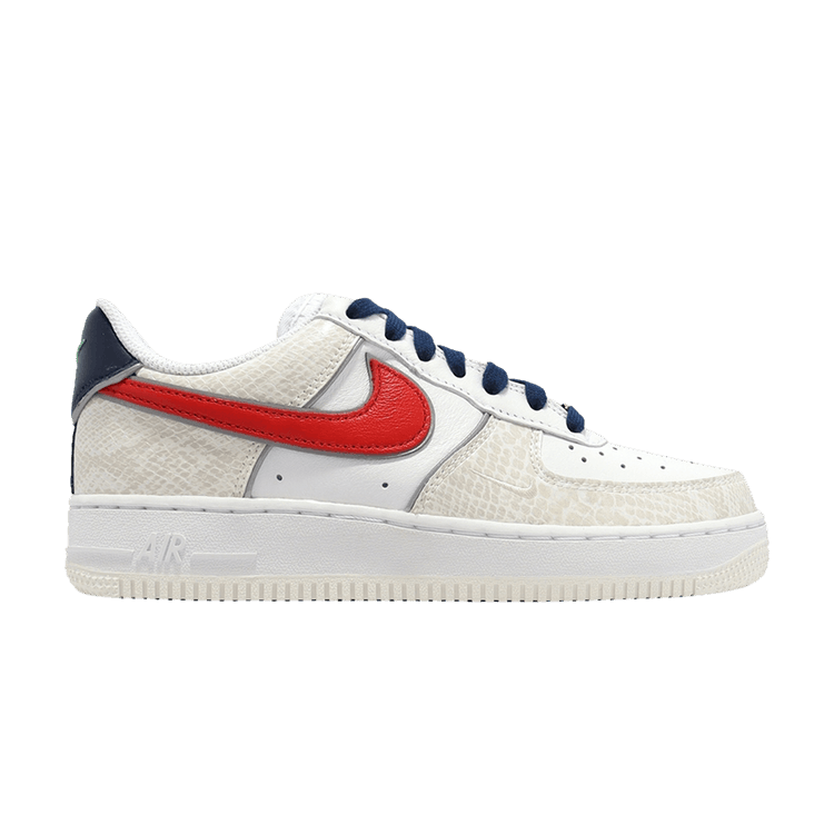Nike Wmns Air Force 1 '07 LX 'Just Do It - White University Red Snakeskin'