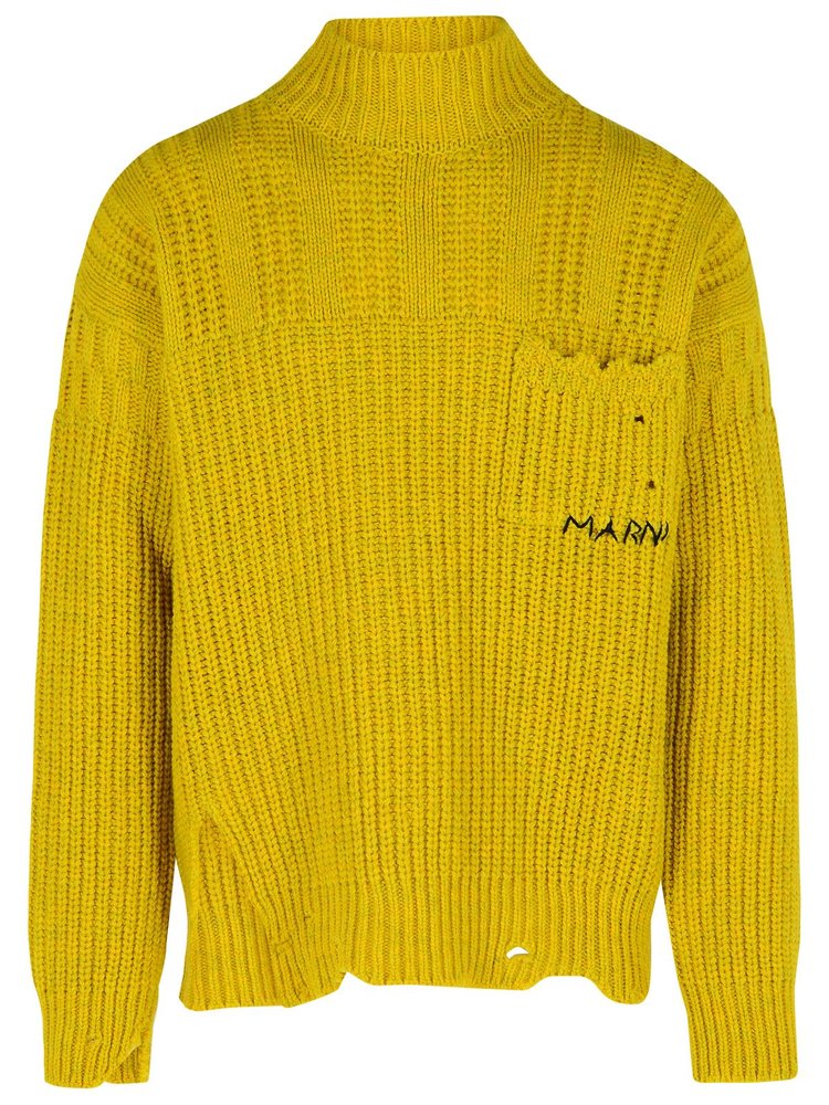 Marni Distressed Long-Sleeved Jumper