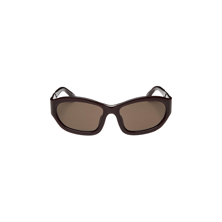 Dries Van Noten x Linda Farrow Rectangle Sunglasses 'Dark Brown/Silver/Brown'