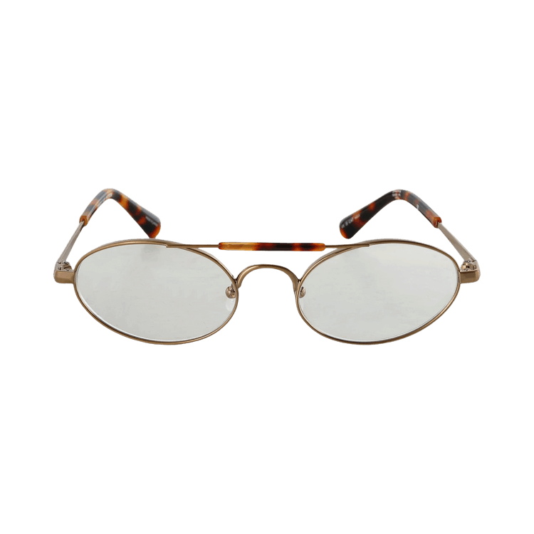 Dries Van Noten x Linda Farrow Oval Lenses Sunglasses 'Gold/T-Shell'