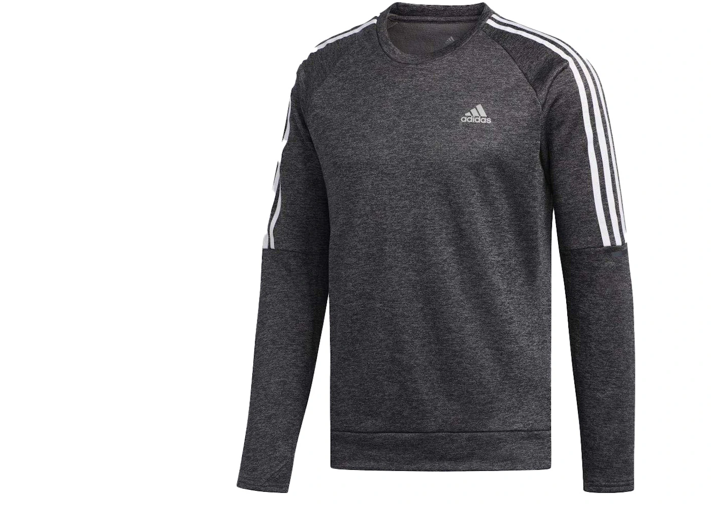 adidas Own The Run 3-Stripes Crew Sweatshirt Grey