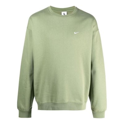 Nike Solo Swoosh Fleece Crewneck Hoodie 'Oil Green'