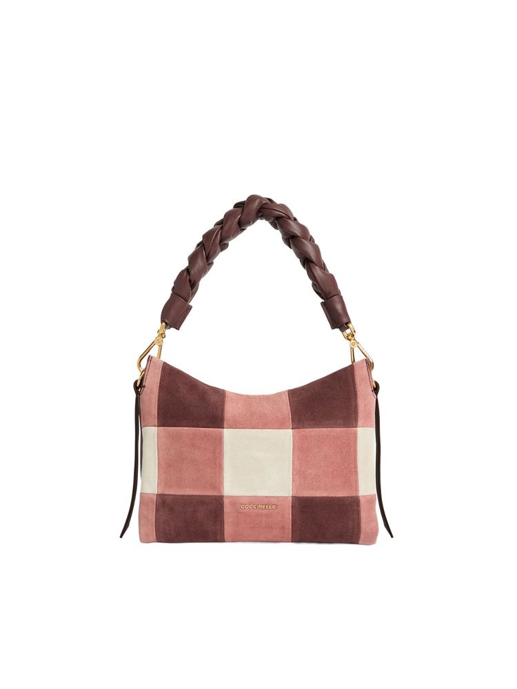 Coccinelle Braided Handle Check Shoulder Bag