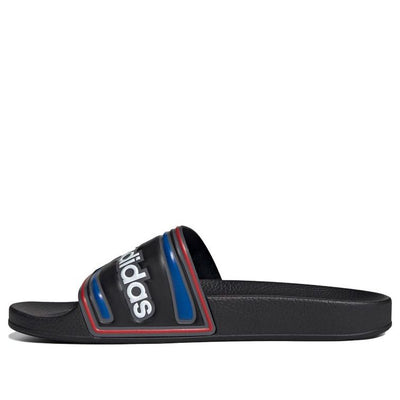 (WMNS) adidas originals Adilette Slides 'Black Red Blue'