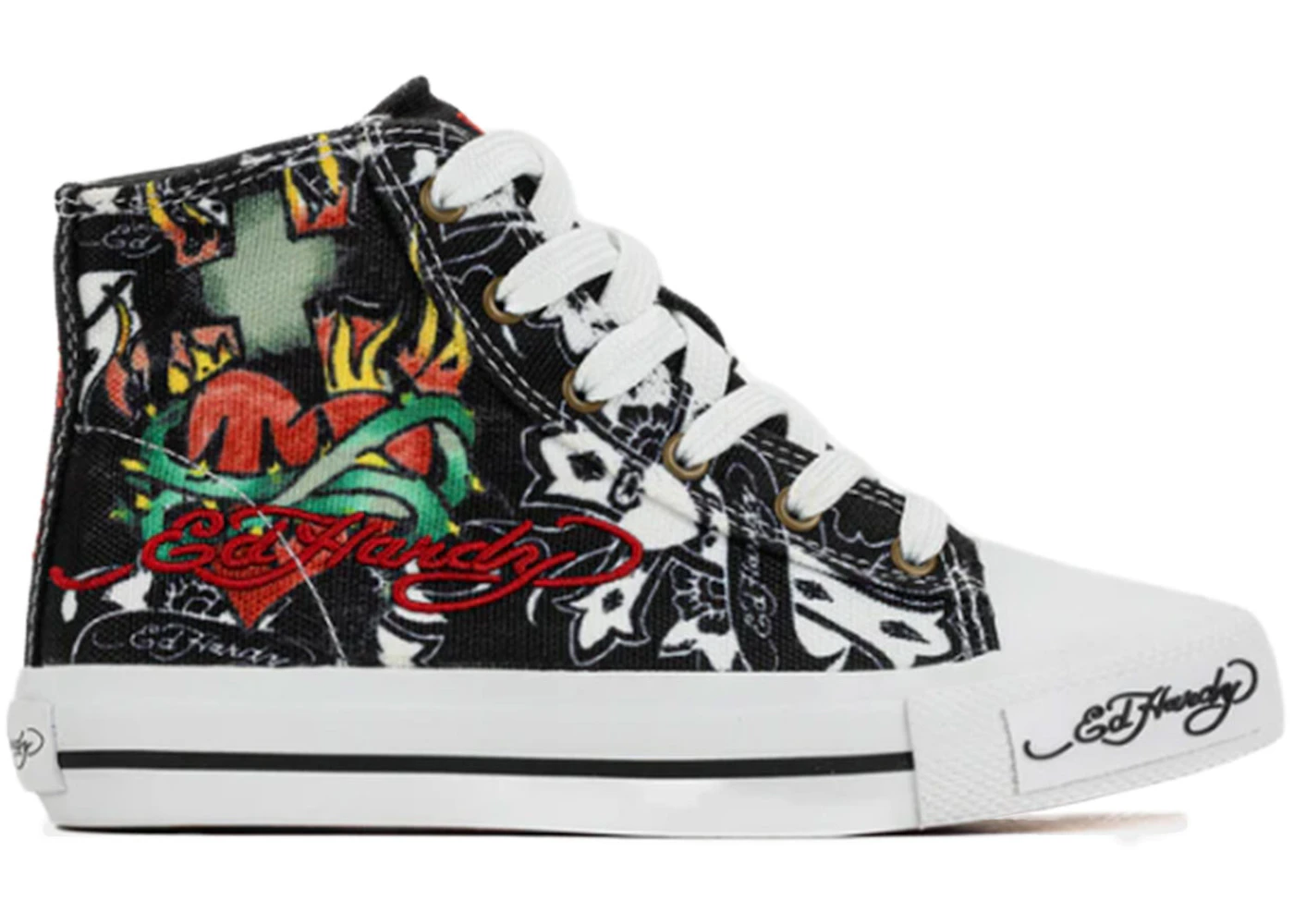 Ed Hardy Black Cross Hi Black White (PS)