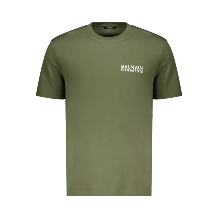 Balmain Double Logo Cotton T-Shirt 'Green'