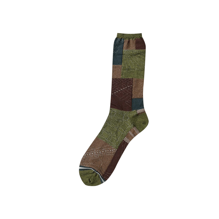 Kapital Furoshiki Patchwork Socks 'Green'