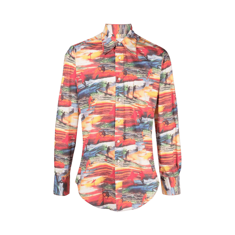 ERL Printed Shirt 'Red Sunset'