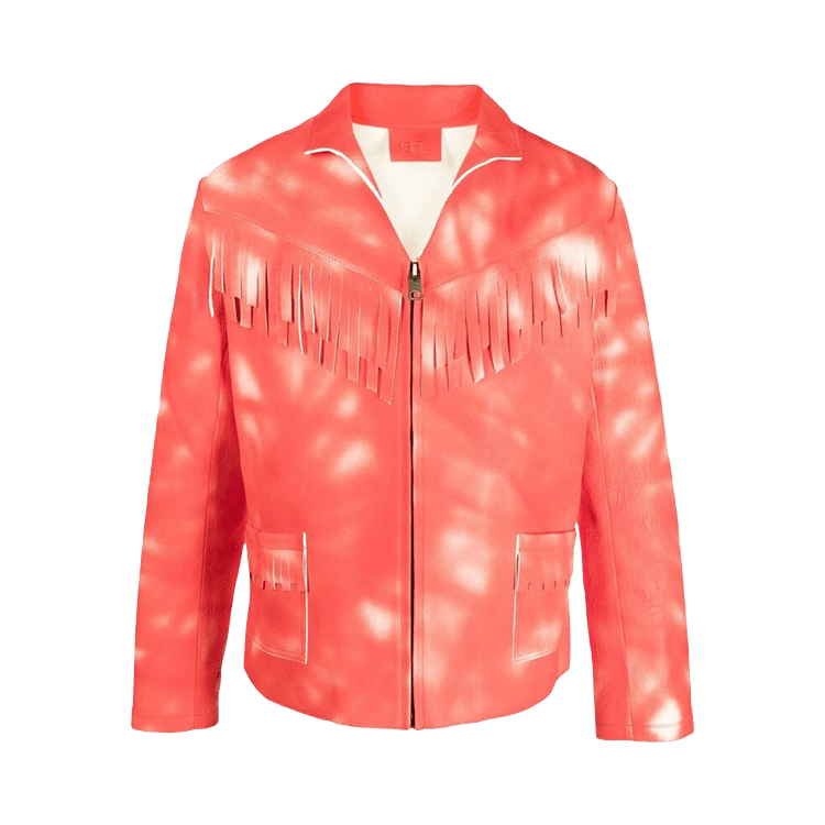 ERL Dyed Suede Leather Jacket 'Red'