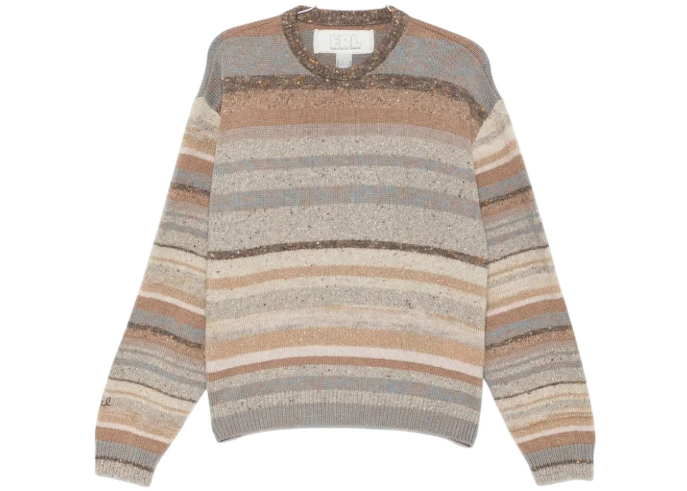 ERL Striped Crewneck Sweater Brown