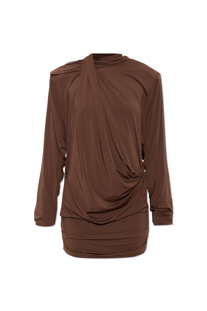 Entire Studios Draped Long Sleeve Mini Dress