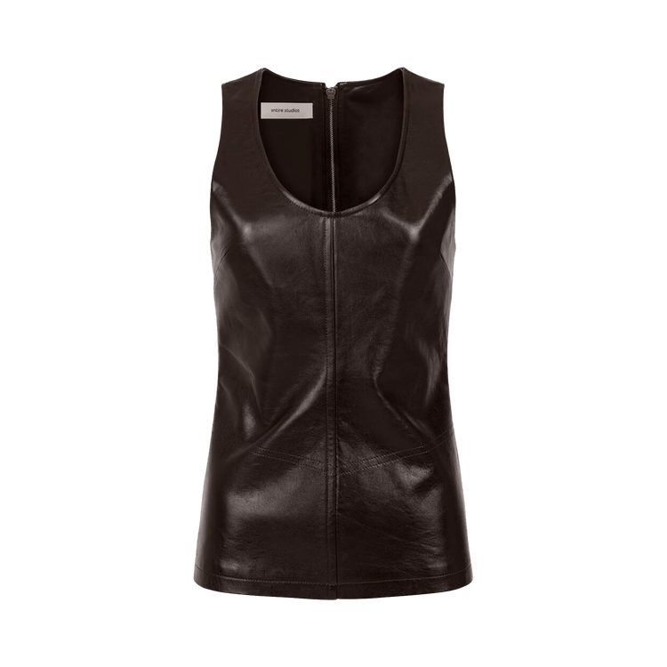 Entire Studios Leather Tank 'Dark Brown'