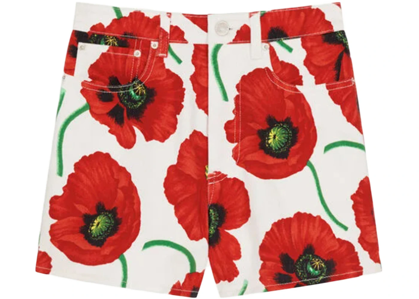 KENZO POPPY by Nigo Women's Shorts White Red