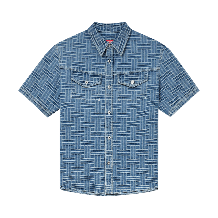Kenzo Weave Short-Sleeve Shirt 'Stone Bleach Denim'