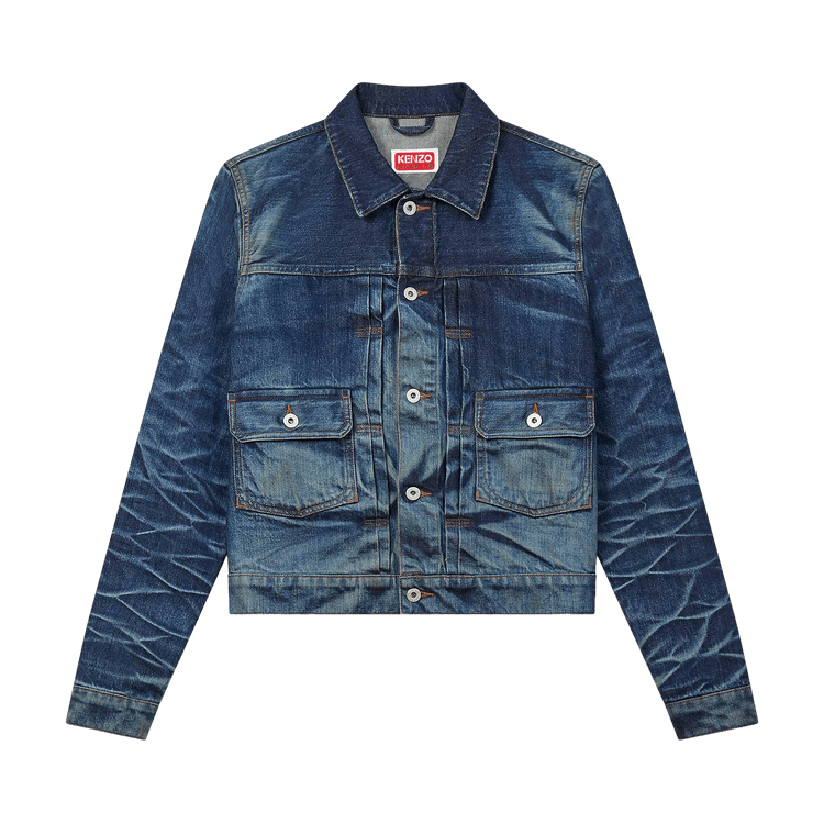 Kenzo Slim Pleated Trucker Jacket 'Blue'