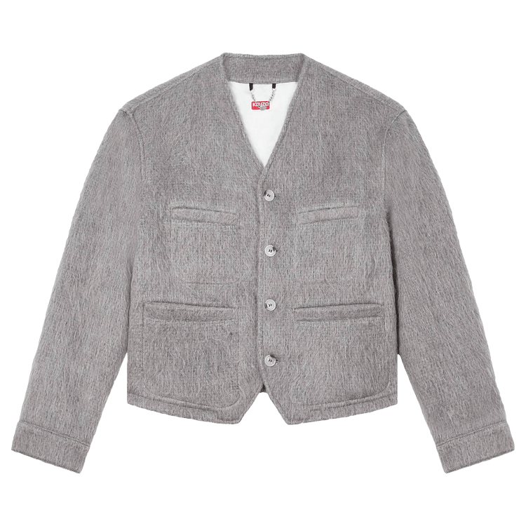 Kenzo Hairy Collarless Jacket 'Grey'