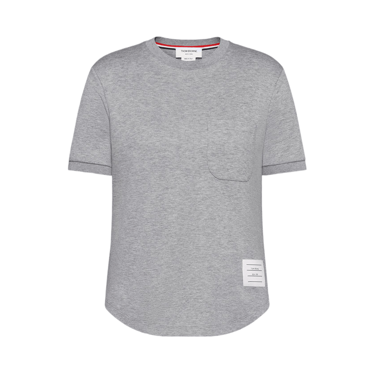 Thom Browne Short-Sleeve Tee In Cotton Milano 'Light Grey'