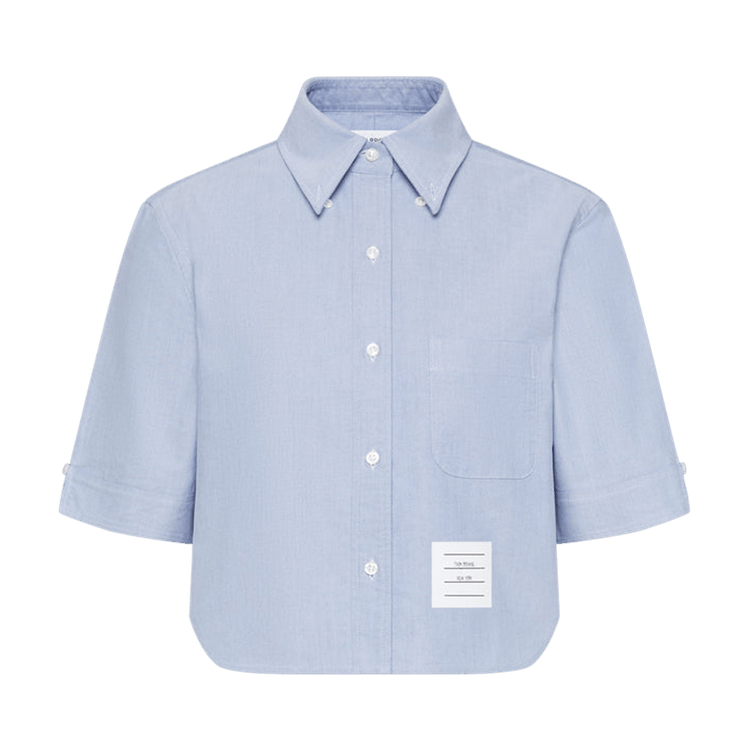 Thom Browne Classic Cropped Oxford Short-Sleeve Shirt 'Light Blue'