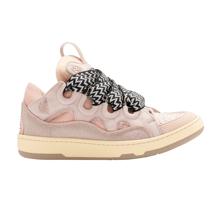 Lanvin Curb Leather and Glitter Sneakers 'Pale Pink'