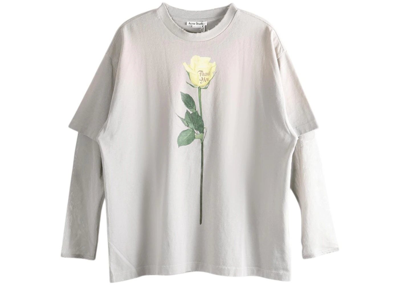 Acne Studios Printed Long Sleeve T-shirt Aabight Grey