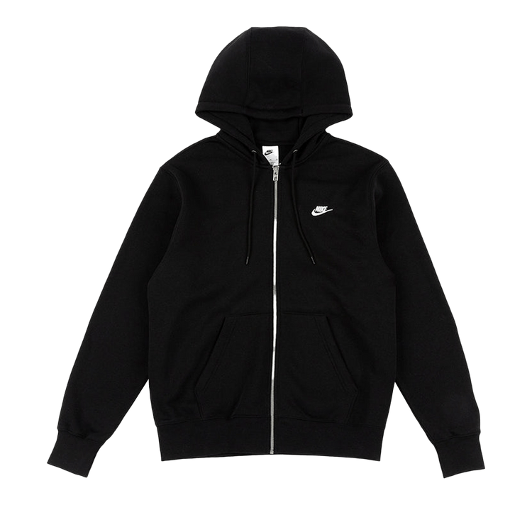 Nike Club Fleece FZ Hoodie 'Black/White'