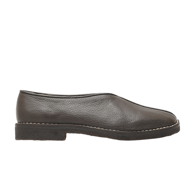 Lemaire Piped Crepe Slipper 'Dark Brown'