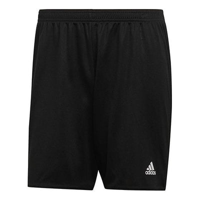adidas Solid Color Logo Quick Dry Breathable Sports Training Soccer/Football Shorts Black