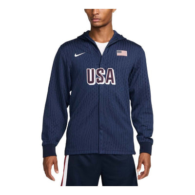 Nike Dri-FIT ADV USA Basketball Game Jacket 'Obsidian White'