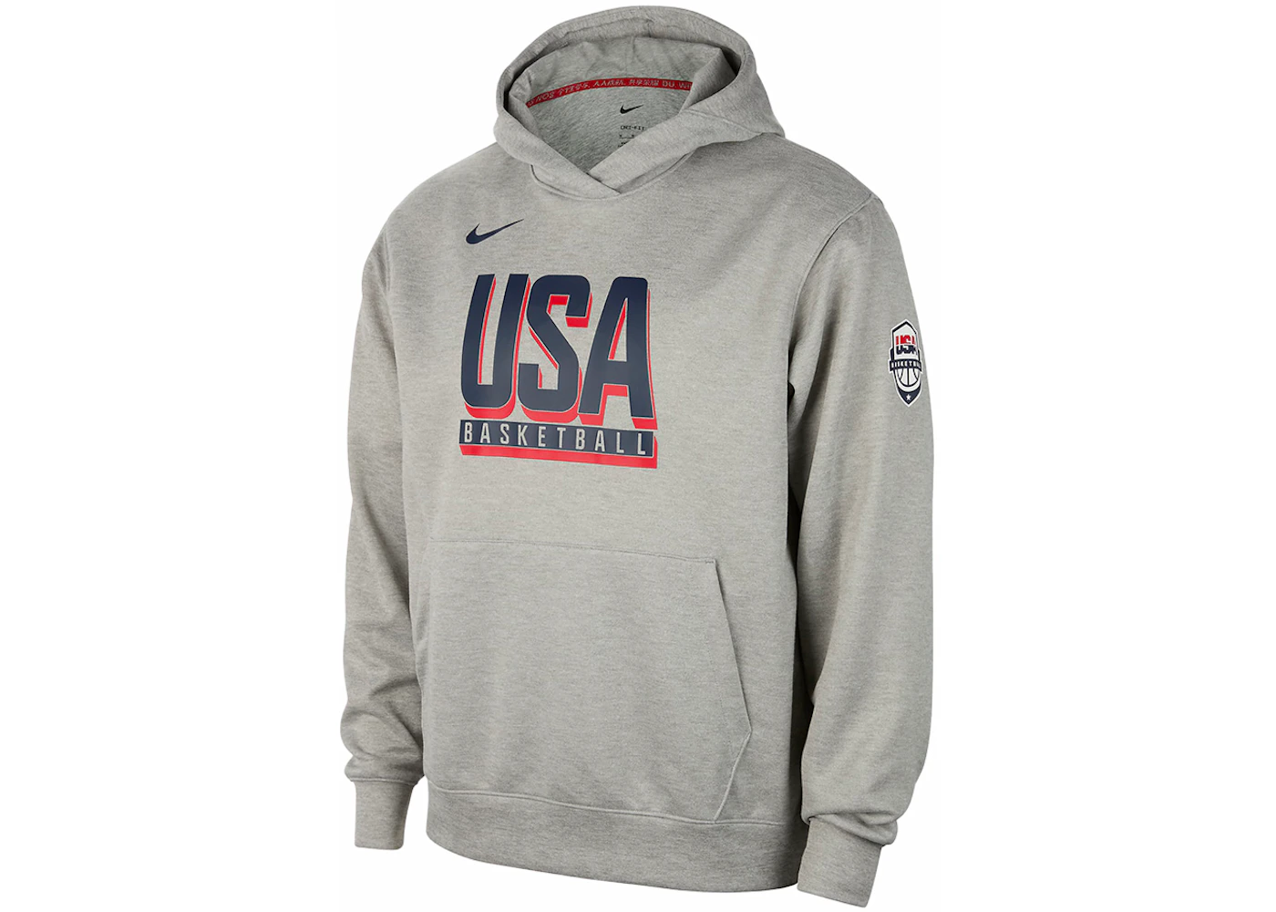 Nike USA Practice Fleece Hoodie Dark Grey Heather/Obsidian