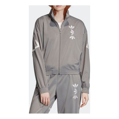 (WMNS) adidas originals logo Pattern Sports Jacket Gray