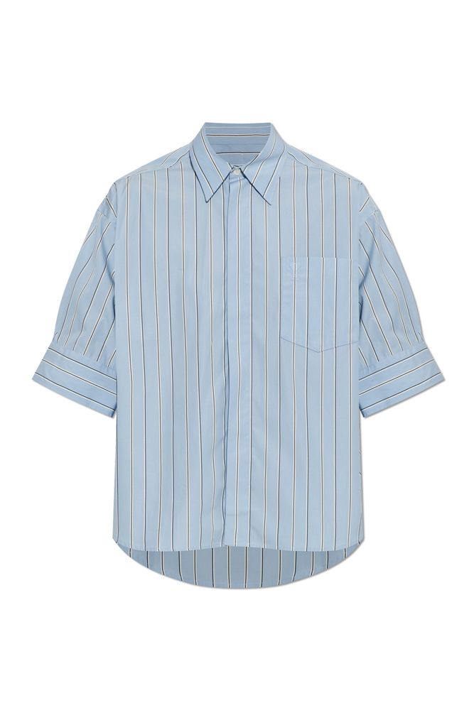 AMI Cotton Striped Oversized Shirt