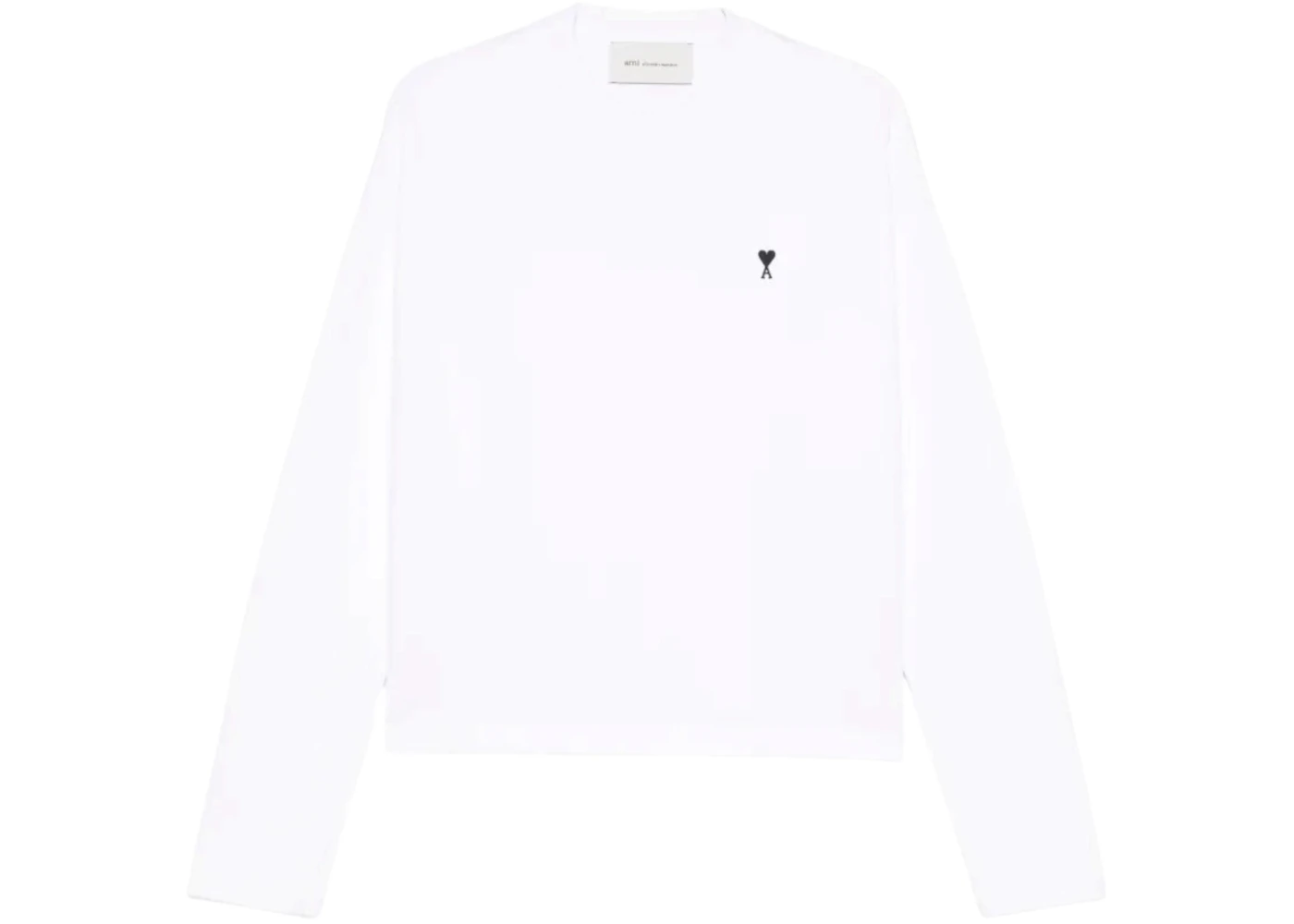 Ami Paris Women's L/S Cropped Embroidered Sweatshirt White
