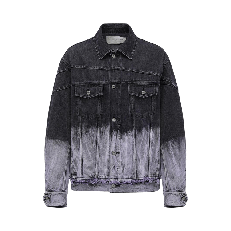 Feng Chen Wang Deconstructed Tie Dye Denim Jacket 'Black Purple'