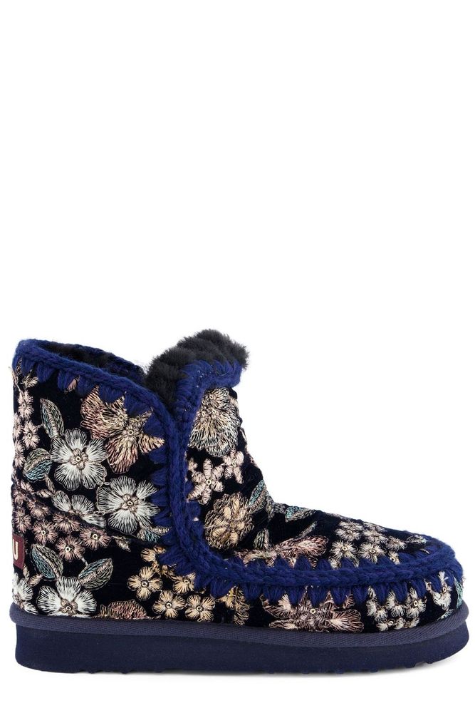 Mou Eskimo 18 Botanical Embroidered Boots