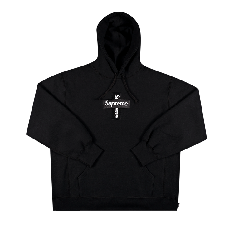 Supreme Cross Box Logo Hooded Sweatshirt 'Black'