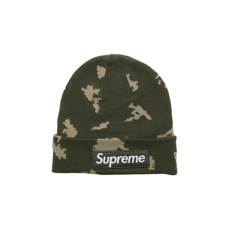 Supreme x New Era Box Logo Beanie 'Olive Russian Camo'