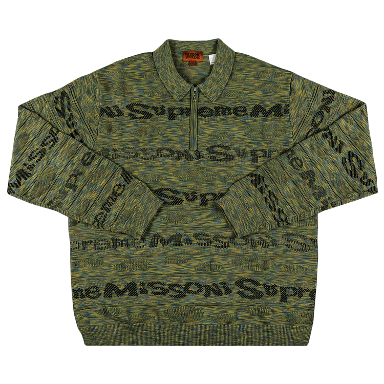 Supreme x Missoni Zip Long-Sleeve Polo 'Lime'